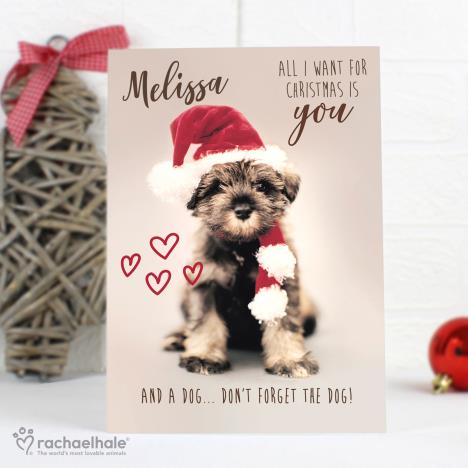 Personalised Rachael Hale All I Want For Christmas Puppy Card Extra Image 2